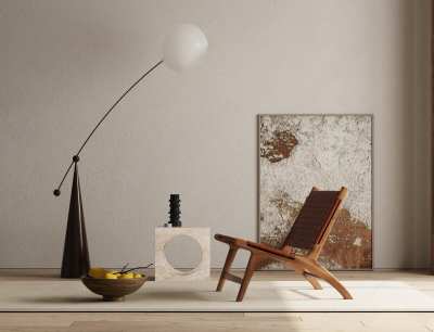 侘寂皮革编织椅3D模型下载